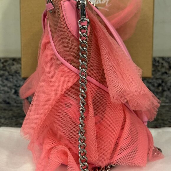 Christian Louboutin Marie Jane Ruffle Tulle Bucket Bubble Gum Pink VWG 341576 - Picture 6 of 9